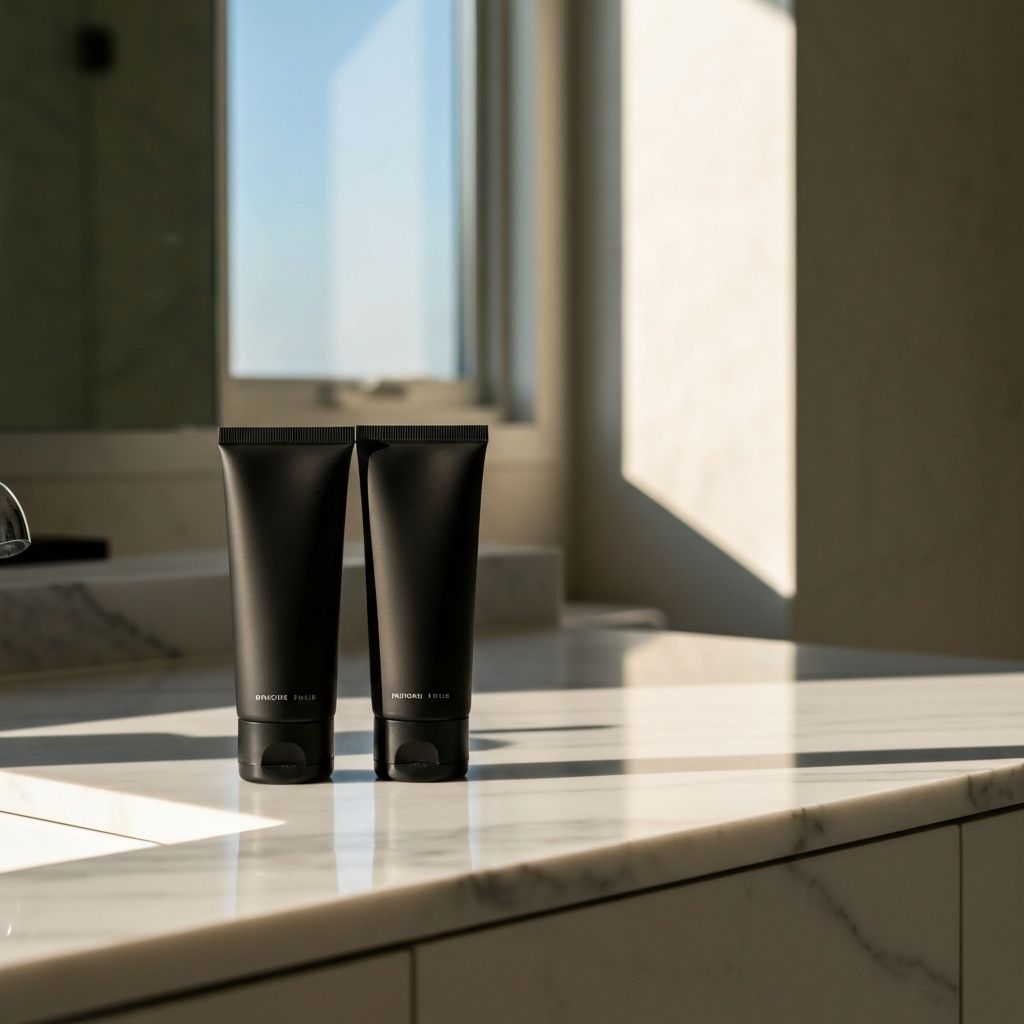 Meridian products on bathroom counter